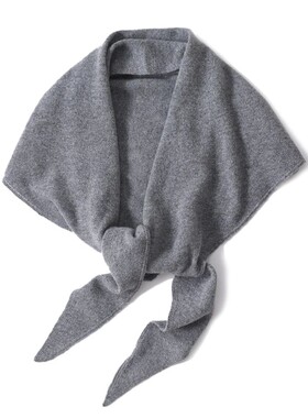 100%Wool Knitted Large Triangle Shawls Scarf Women Autumn Wi