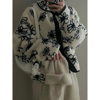 Reversible Cotton Jacket Women Double Faced Winter Parka wit