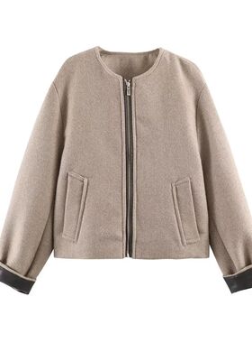 Women's Jacket 2026 Spring New Arrival Khaki Long-Sleeve Rou