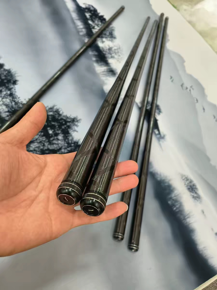 山东水墨江南黑棍19调5h高碳素超轻超硬裸素杆鲤鱼杆野钓杆台钓竿