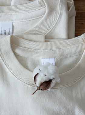 怀旧传统胚布 全棉重磅315G无缝筒织原色T恤宽松男女春秋短袖打底