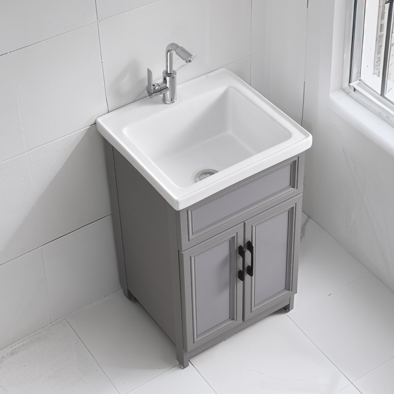 阳台家用洗衣池台盆一体铝合金防水防晒阳台柜陶瓷洗手盆小尺寸,家装主材,浴室柜,淘宝优惠券,粉丝福利购,淘宝优惠卷