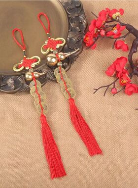 五帝钱挂件门对门青龙白虎铜葫芦五帝铜钱真品中国结镇宅招财摆件