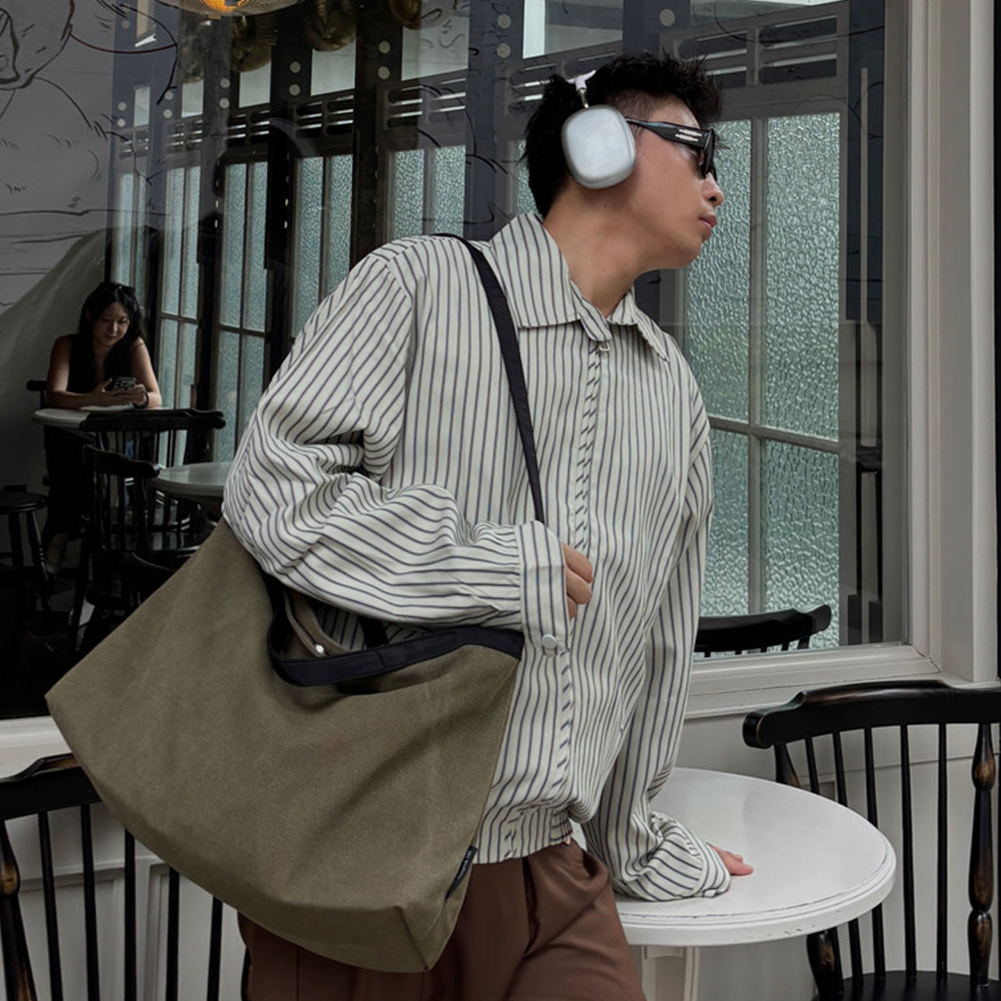 XC设计师款个性ins帆布包男女街头大容量托特挎包日系原宿手提包