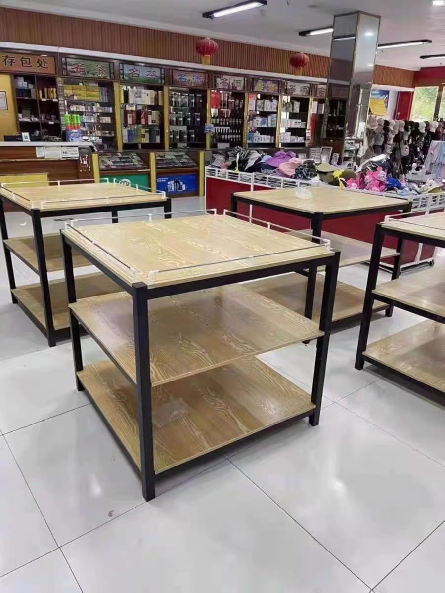 超市牛奶堆头展示架饮料促销台钢木货架陈列架加厚礼品盒洗化地堆