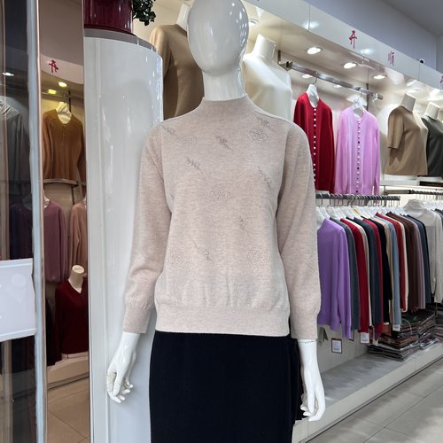 开顺羊毛衫半高领纯色针织毛衣