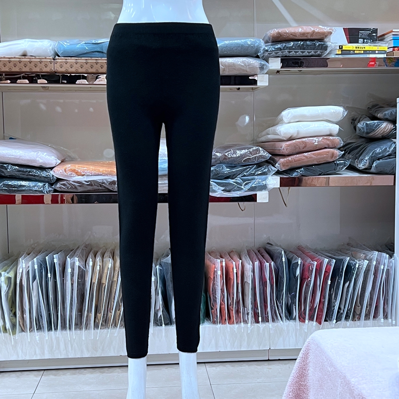 开顺羊毛裤黑色打底裤女裤羊绒裤