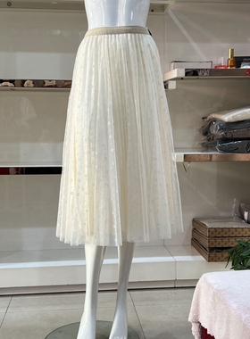 开顺半身裙L22KZ8826正品女2023秋新款长裙时尚百褶裙蕾丝八片裙