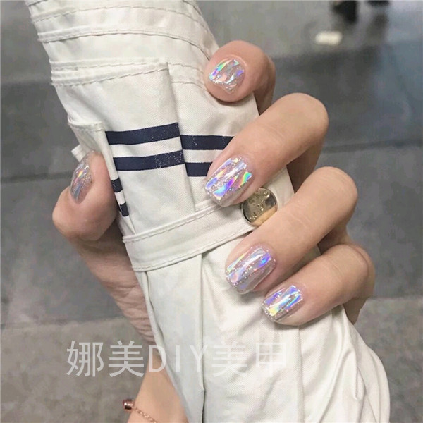 可拆卸穿戴假指甲穿戴式夏日亮片款纯手工光疗美甲成品假指甲贴片