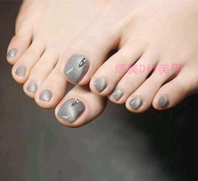 光疗 假脚趾 贴片 猫眼色 百搭简约 穿戴甲 假脚趾指甲贴片