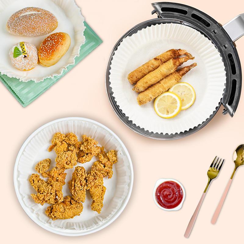 Air fryer plate silicon gasket paper baked in circular oven