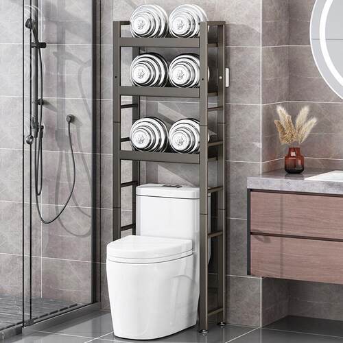 Toilet shelf staircases with approximately multiple floors o