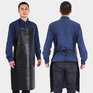 Black leather aprons for water masks, oilproof men  s and w