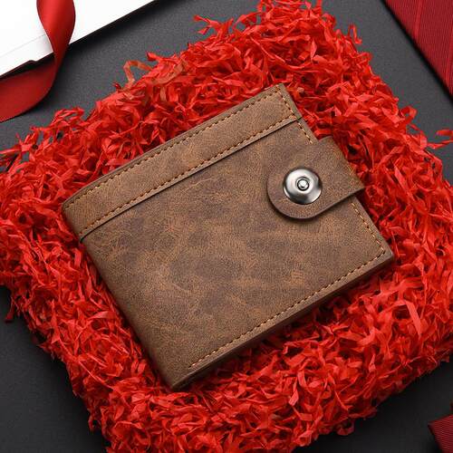 The wallet mans short-banded buttons are worth a lot of mon