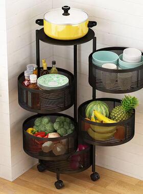 Rotable kitchen shelf, free of multi-story vegetable racks o