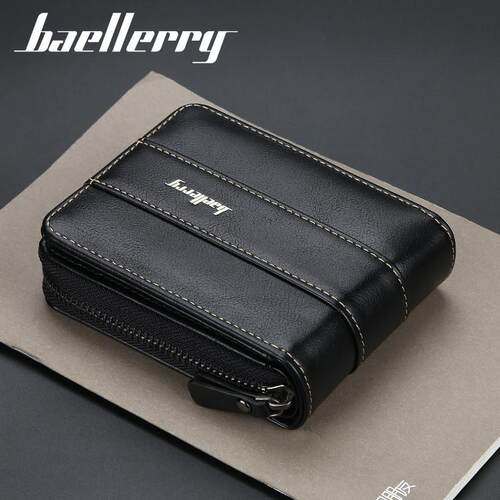 Wallet man pu zipper, multiple-card, three-fold innovative d