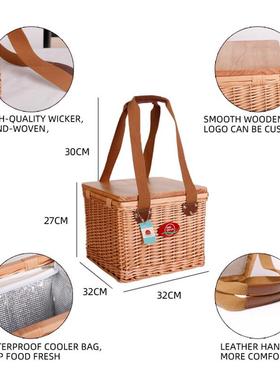 Willows picnic basket is full of hand-made baskets with a h