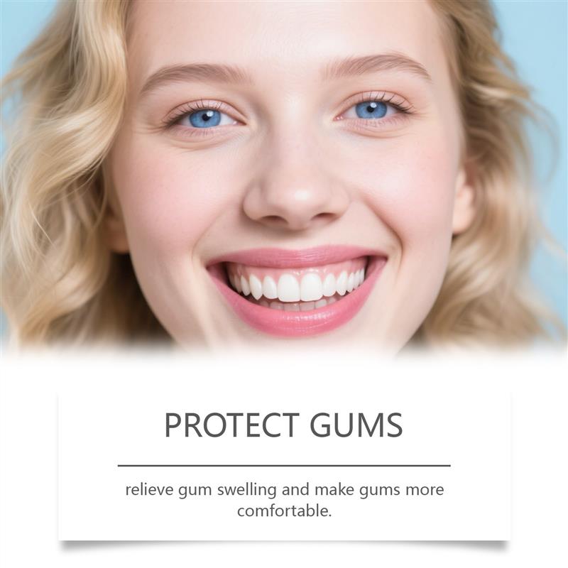 Purple tooth care gel, clean-up of the teeth after the daily