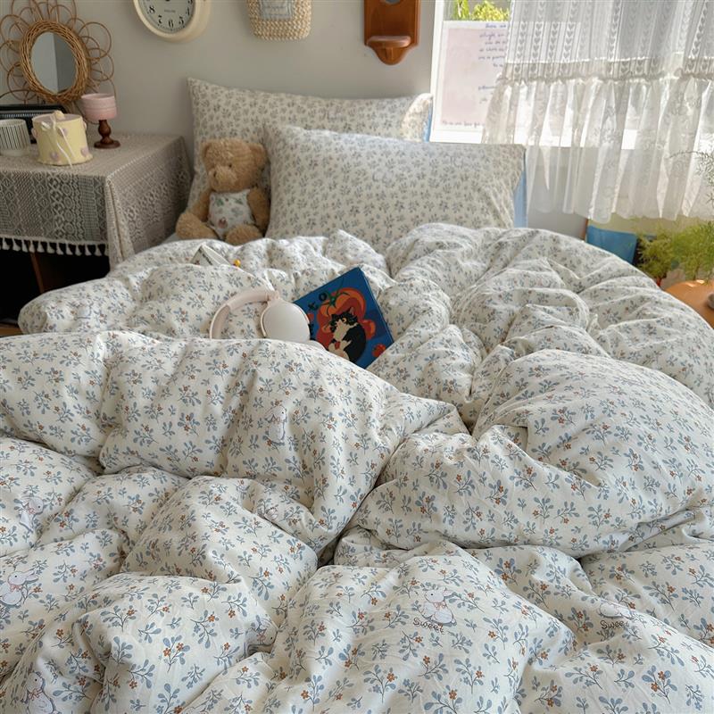 Four sets of ins-pure cotton fresh sheets for ultra-sweet A-