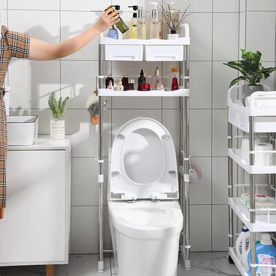Landed bathroom toilet shelf, multi-storey toilet seating, m