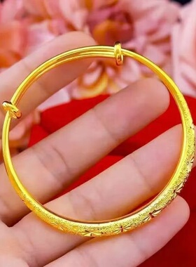 跨境出口外贸越南沙金饰品轻奢感沙金手镯女款仿沙金久不掉色手饰