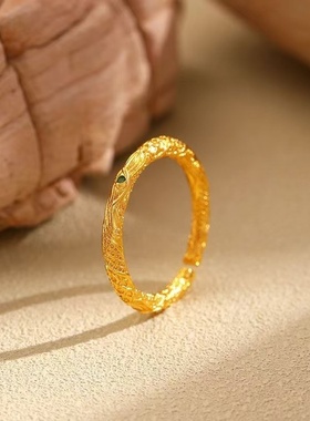 出口欧美跨境外贸哪吒沙金无量乾坤圈开口戒指指环设计爆款情侣