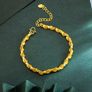 欧美跨境外贸沙金爆闪扭珠手链个性风潮闪闪发光碎银几两蹦迪手饰