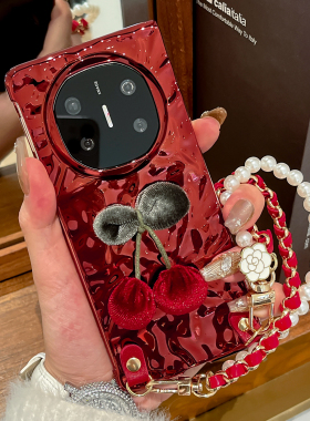 适用华为matex7手机壳新款红色Mate x6创意翻盖外壳mate x5折叠屏电镀硬壳mate x3典藏版手提链pocket2保护套