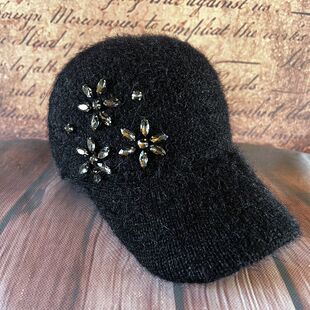 中老年妈妈洋气小头围棒球帽女秋冬天羊绒保暖女帽子时尚鸭舌帽