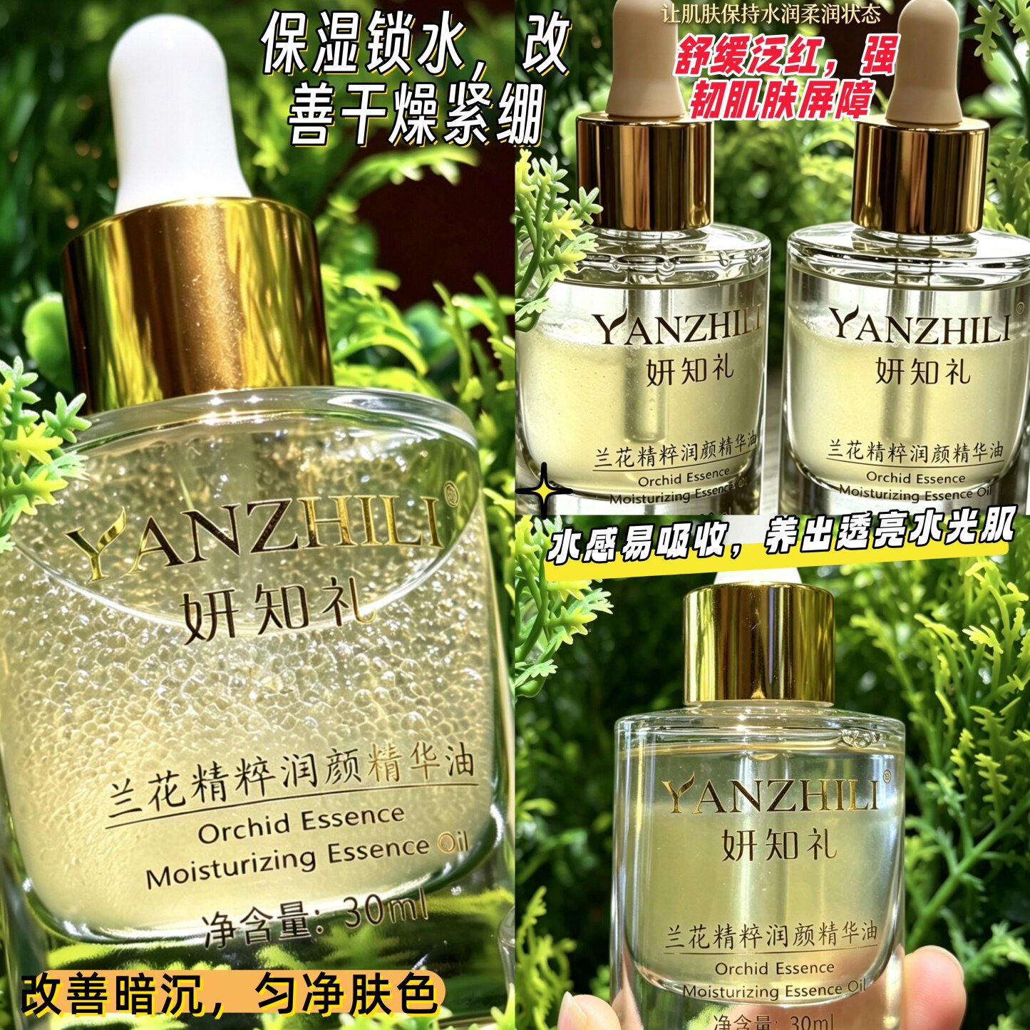 夏天不油腻|兰花精华油保湿毛孔粗滋润吸收清爽 肌底油水液养肤油