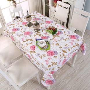 桌布防水防油免洗茶几圆形长方形塑料正方形餐桌格子桌布书桌桌布