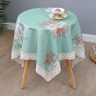 小圆桌桌布布艺棉麻小清新长方形圆形茶几台布正方形田园蕾丝家用