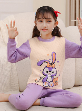 男童秋衣秋裤加厚儿童保暖套装三层夹棉女童内衣宝宝睡衣打底秋冬