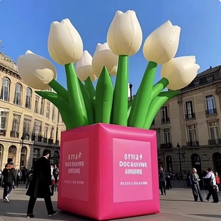 定制发光充气花朵樱花油菜花海棠花玉兰花束气模花朵户外商城美陈