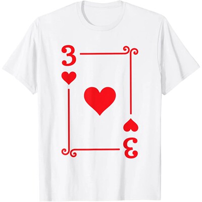 Playing Cards Costume - 3 Hearts Card - Three Card T-Shirt C