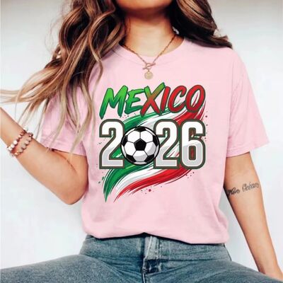 2026 Mexico Soccer Ball Graphic Printed Shirts Football Fans