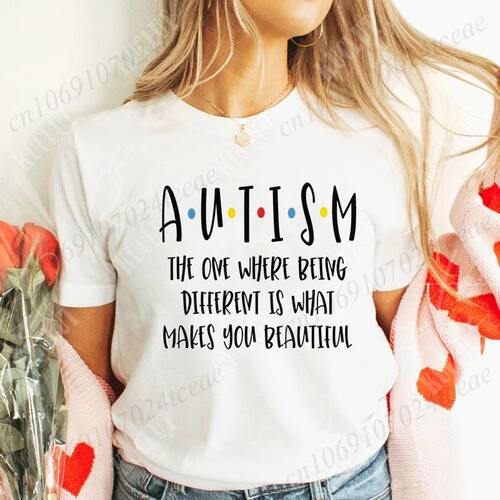 Autism Awareness Month Graphic Women T-shirts Rainbow Neurod