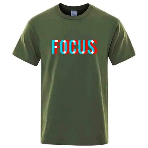 Summer Men's T-shirt High Quality Cotton Blend Loose Focus P