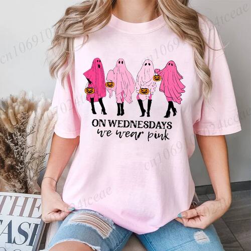 On Wednesday We Wear Pink Ghost T-Shirts, Mean Girls Ghost S