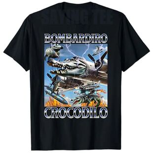 Bombardiro Crocodilo - Italian Brainrot Meme T-Shirt Humor F