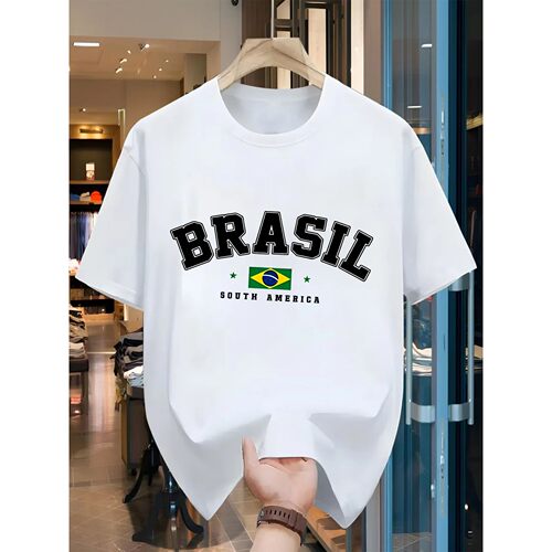 Summer Brazil Football T-Shirt Soccer Jersey Retro Stripe Pr