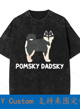 Pomsky Dadsky Pet Pomsky Dad Vintage Oversized T-Shirt OPHA