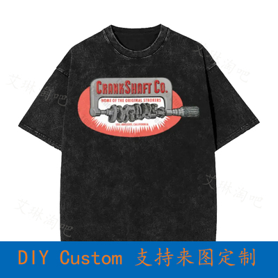 Crankshaft Company Decal Hot Rod Vintage Oversized T-Shirt S