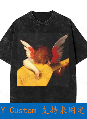 Musical Angel Rosso Fiorentino Painting Vintage Oversized T-