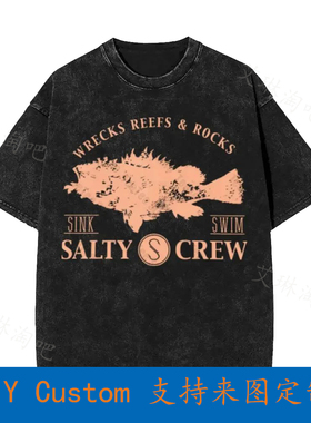 Salty Crew Mens Vintage Oversized T-Shirt Small Black 100 Co