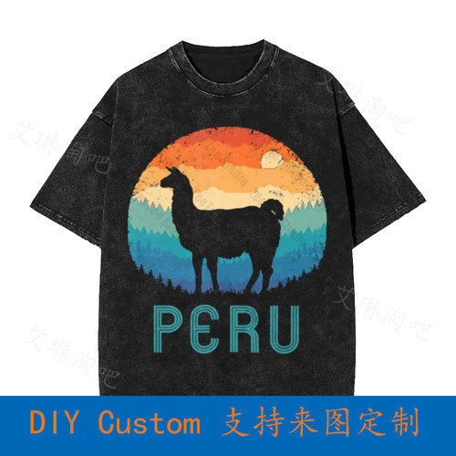 Llama Machu Picchu Peru Alpaca Nazca Llamas Oversized T-Shir