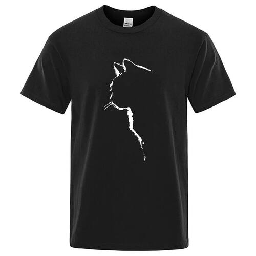 Summer CottonT-shirts for Men Funny Printed Cool Cat Animal