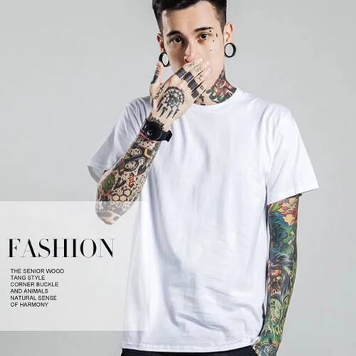 Summer Men's Short Sleeved T-shirt High-Quality Combed Cotto