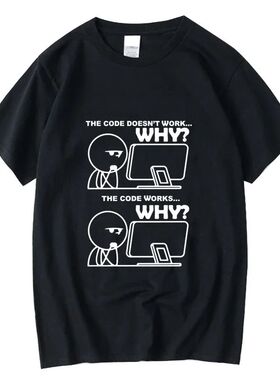 Men's T-shirt Cotton Blend Funny Programmer Print Summer Loo