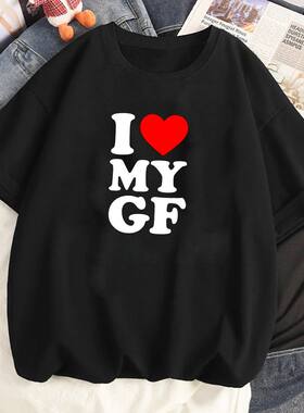 I Love My Girlfriend Couples T Shirt Women Manga Tshirt Fema